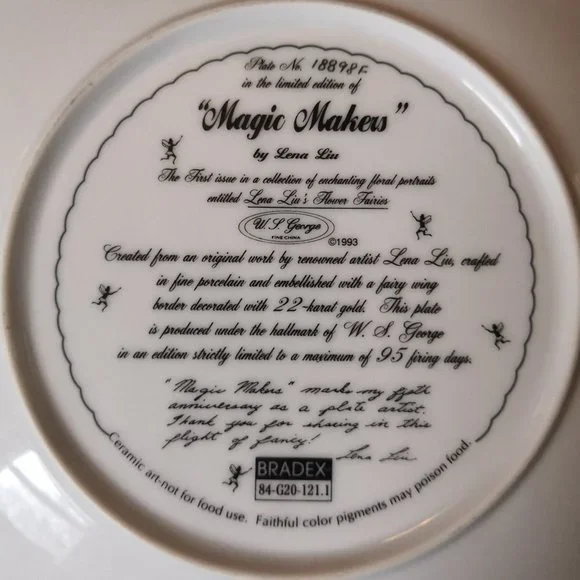 Magic Makers Plate by Lena Liu #1 In Flower Fairies 22 karat gold Decoration - Picture 8 of 8